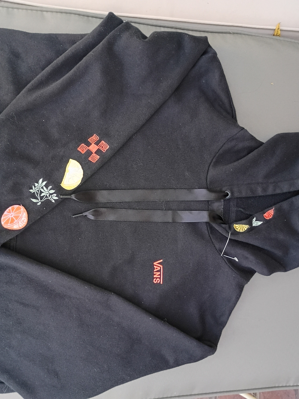 Vans Black Crewneck Hoodie with Citrus Embroidery